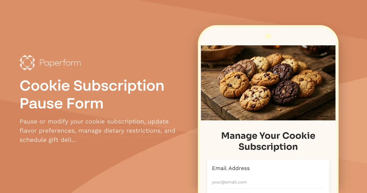 Cookie Subscription Pause Form