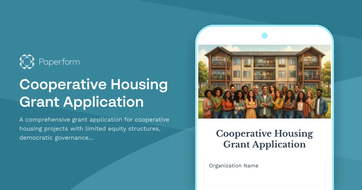 Cooperative Housing Grant Application