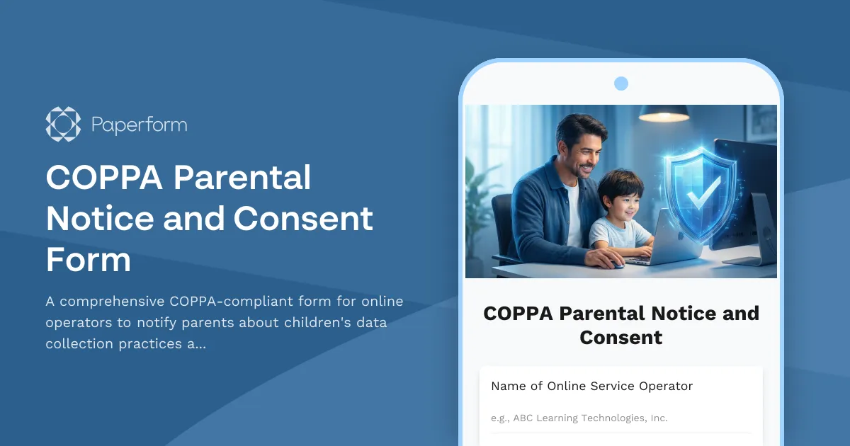 COPPA Parental Notice and Consent Form