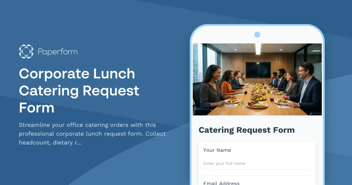 Corporate Lunch Catering Request Form