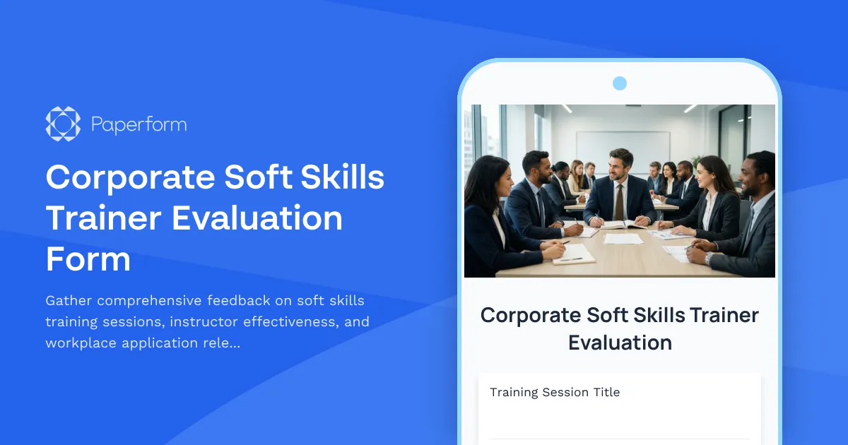 Corporate Soft Skills Trainer Evaluation Form