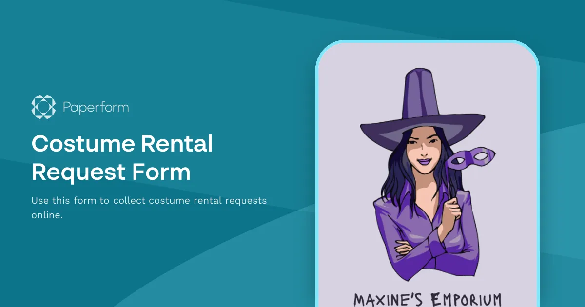 Costume Rental Request Form