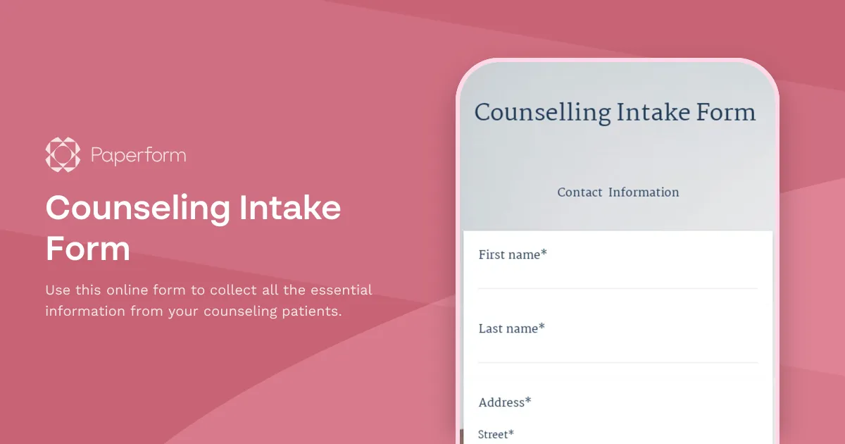 Counseling Intake Form