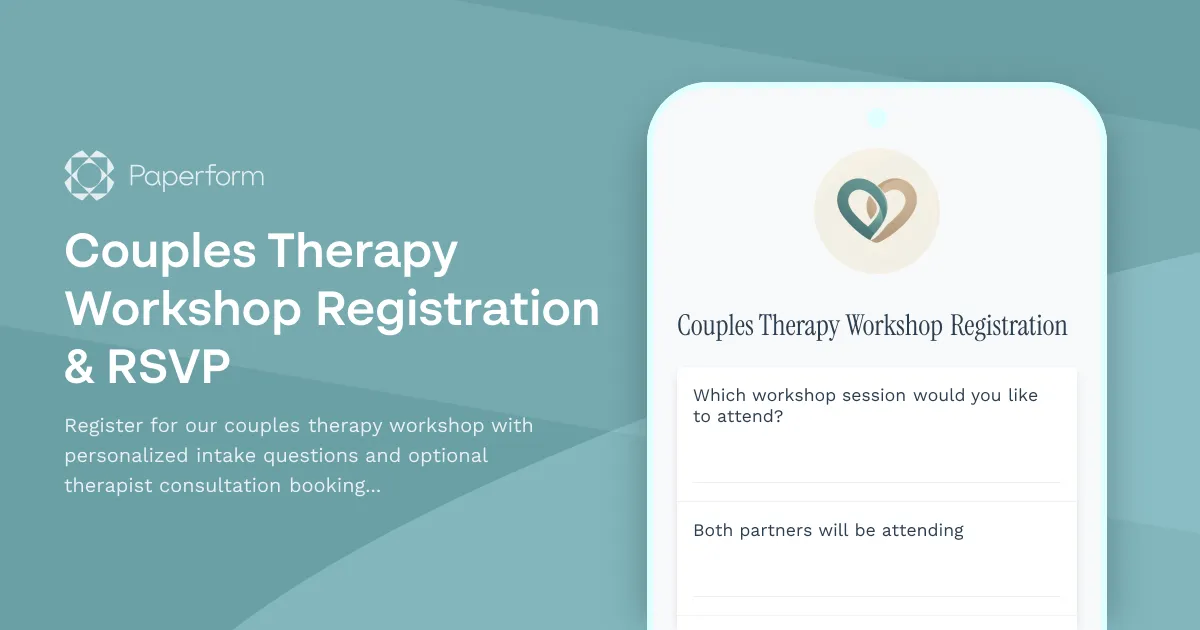Couples Therapy Workshop Registration & RSVP