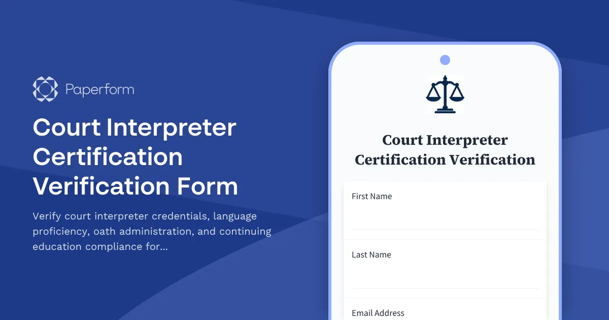 Court Interpreter Certification Verification Form