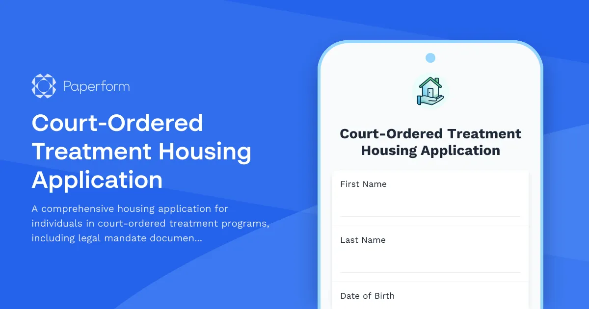 Court-Ordered Treatment Housing Application