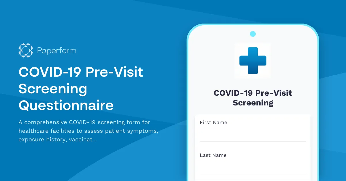 COVID-19 Pre-Visit Screening Questionnaire