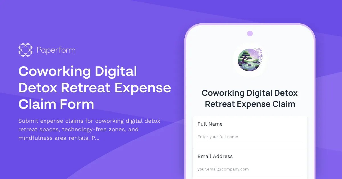 Coworking Digital Detox Retreat Expense Claim Form