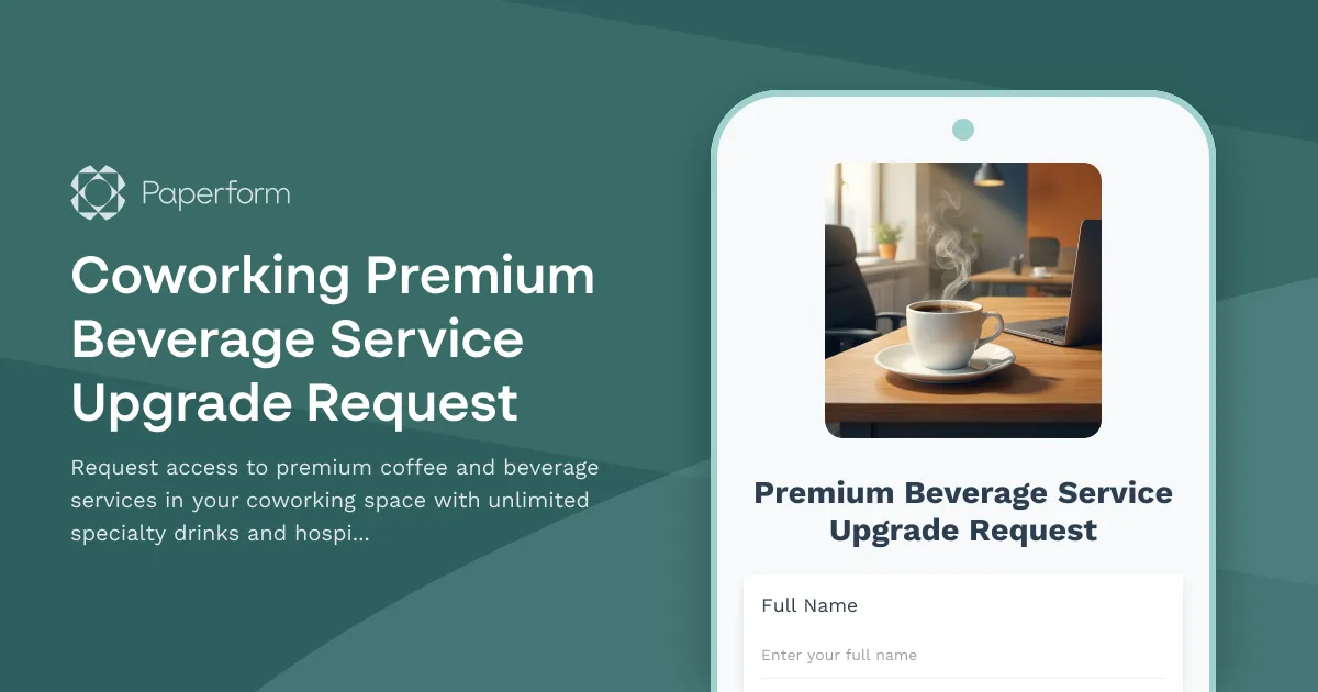 Coworking Premium Beverage Service Upgrade Request
