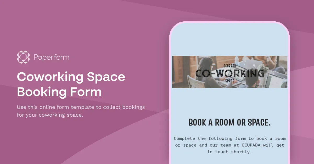 Coworking Space Booking Form