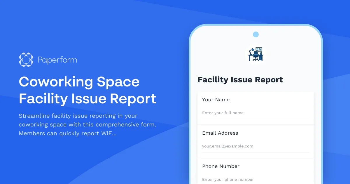 Coworking Space Facility Issue Report