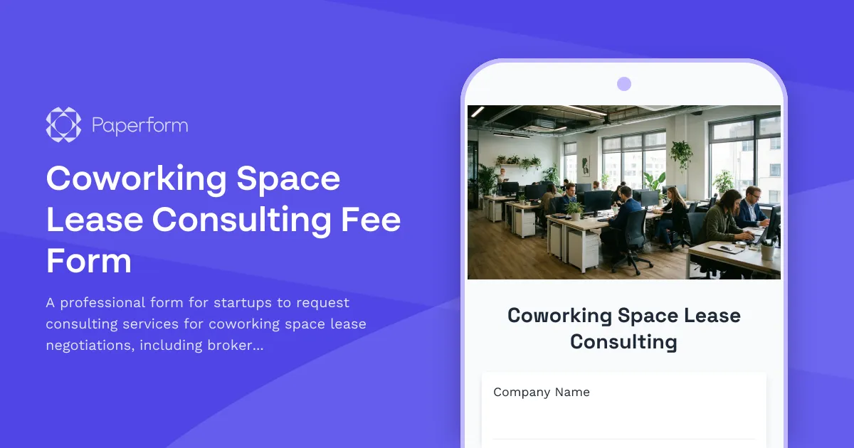 Coworking Space Lease Consulting Fee Form