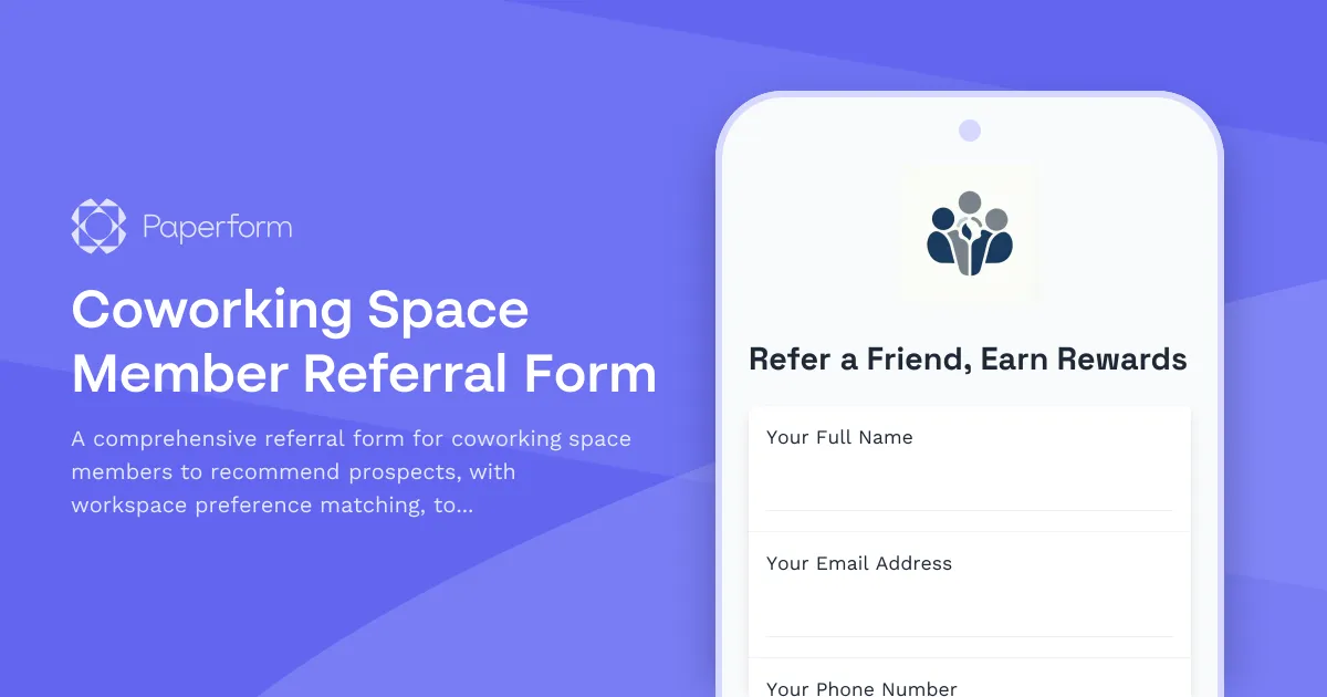 Coworking Space Member Referral Form