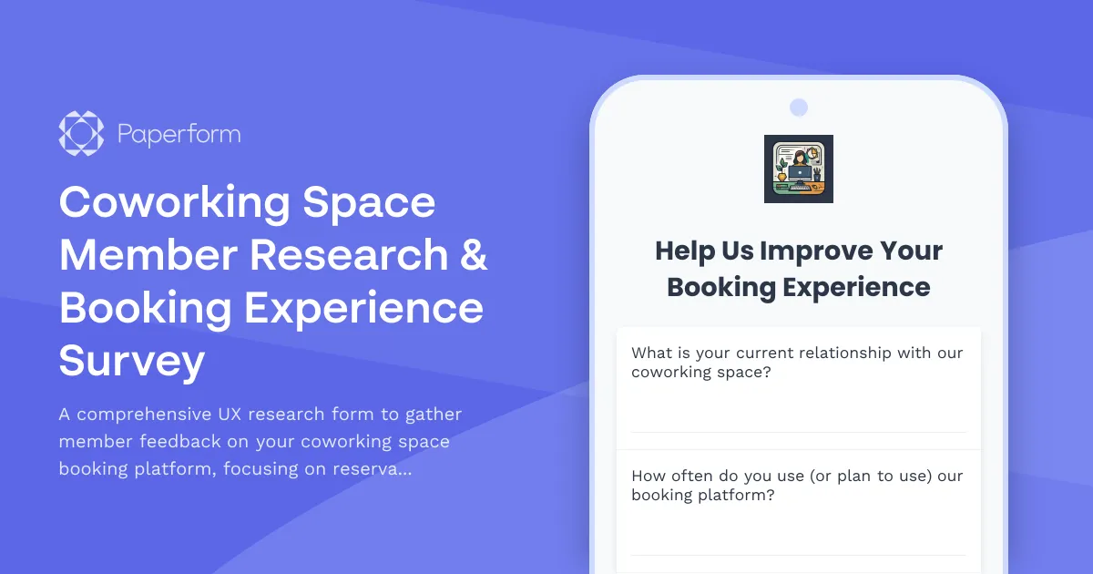Coworking Space Member Research & Booking Experience Survey