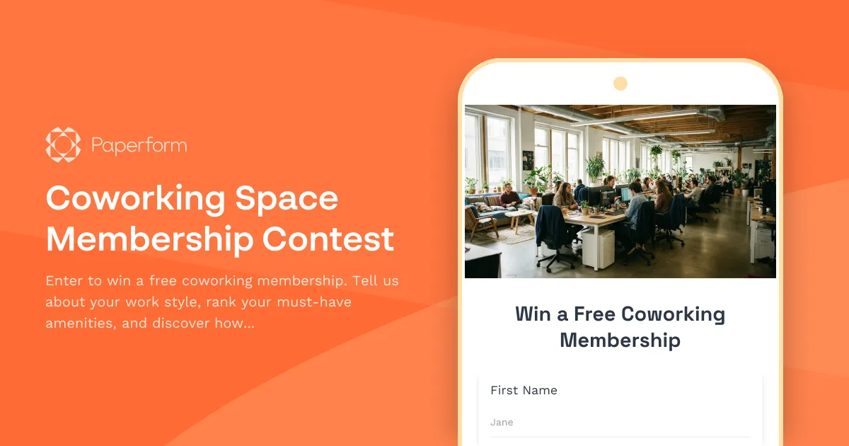 Coworking Space Membership Contest