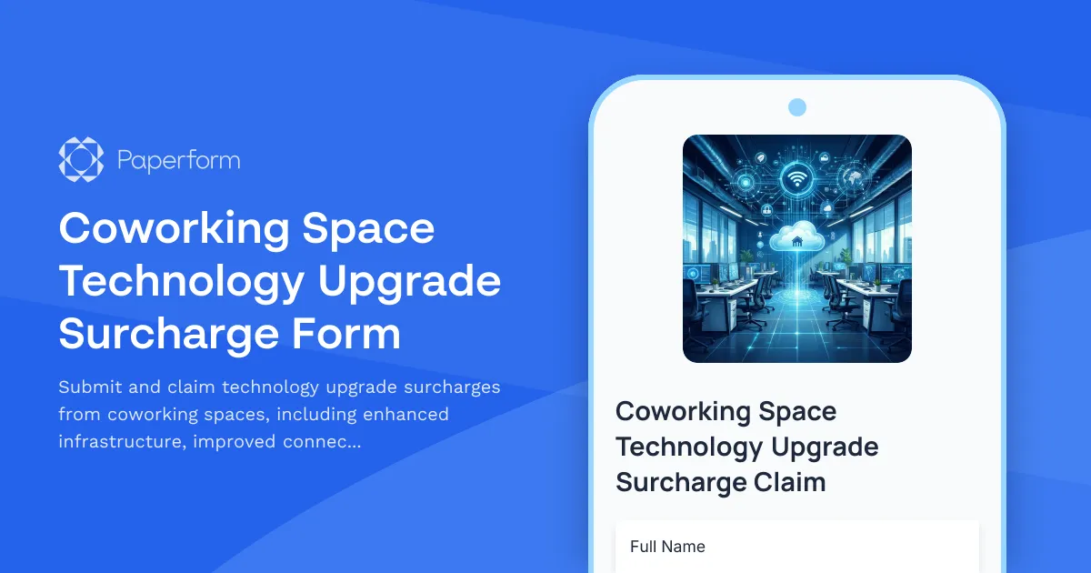 Coworking Space Technology Upgrade Surcharge Form
