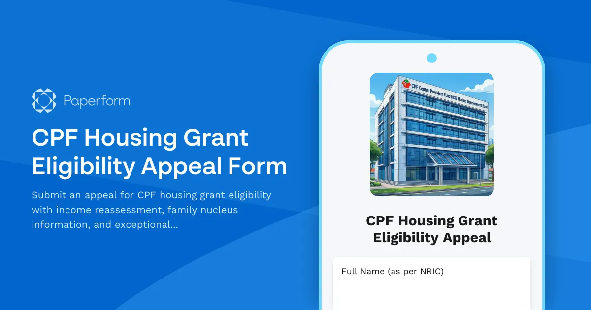 CPF Housing Grant Eligibility Appeal Form