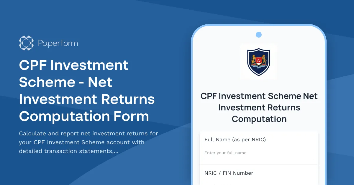 CPF Investment Scheme - Net Investment Returns Computation Form