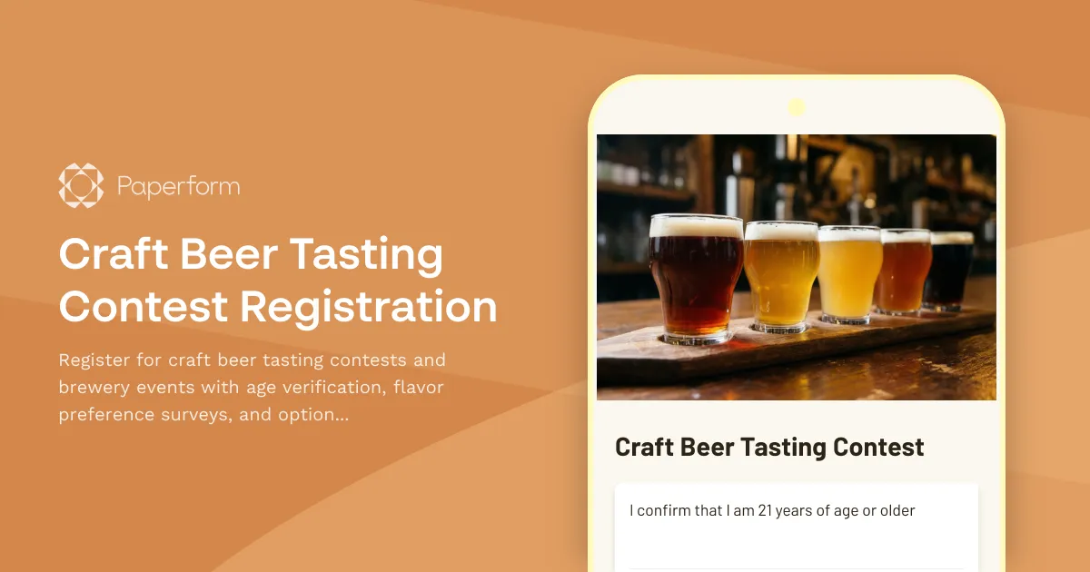 Craft Beer Tasting Contest Registration