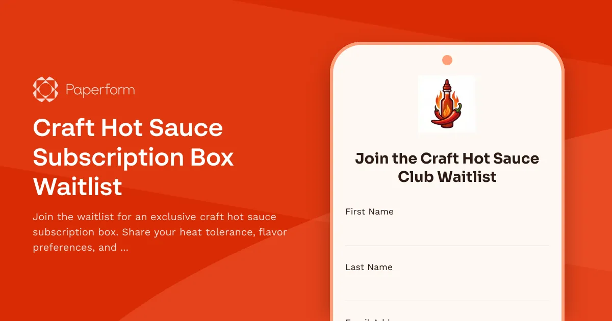 Craft Hot Sauce Subscription Box Waitlist