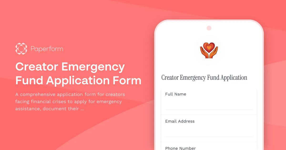 Creator Emergency Fund Application Form