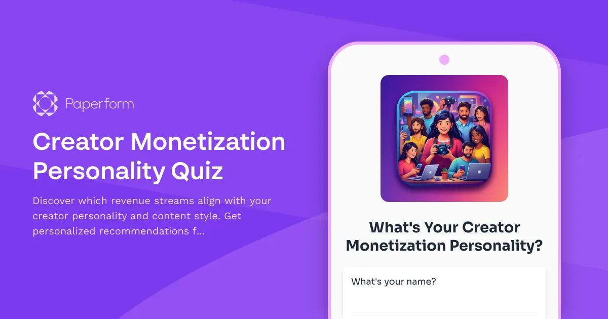 Creator Monetization Personality Quiz