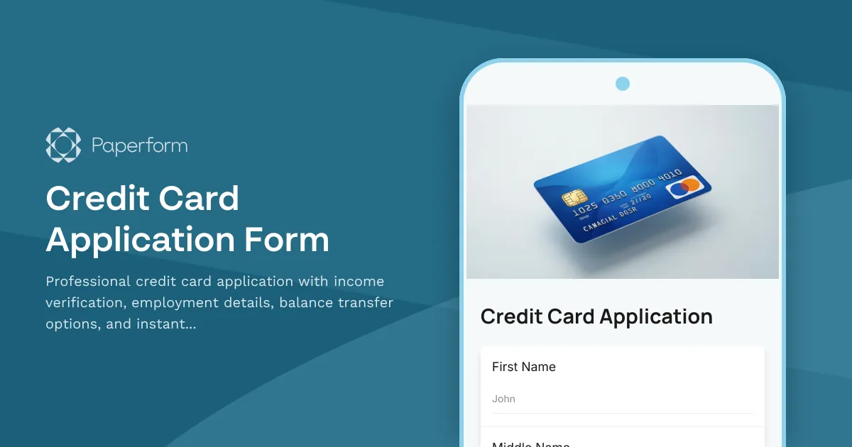 Credit Card Application Form