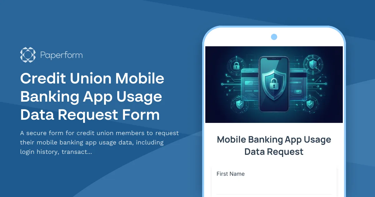 Credit Union Mobile Banking App Usage Data Request Form