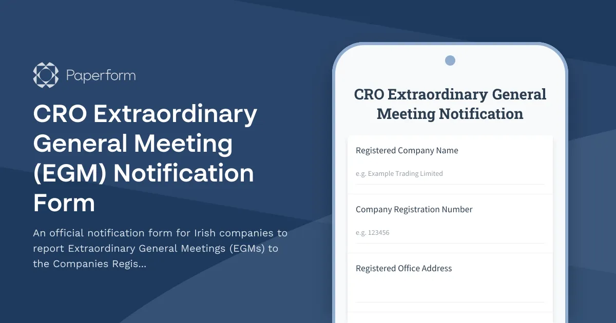 CRO Extraordinary General Meeting (EGM) Notification Form