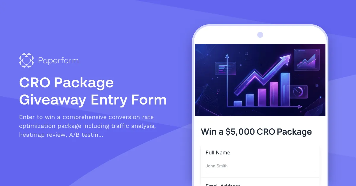 CRO Package Giveaway Entry Form