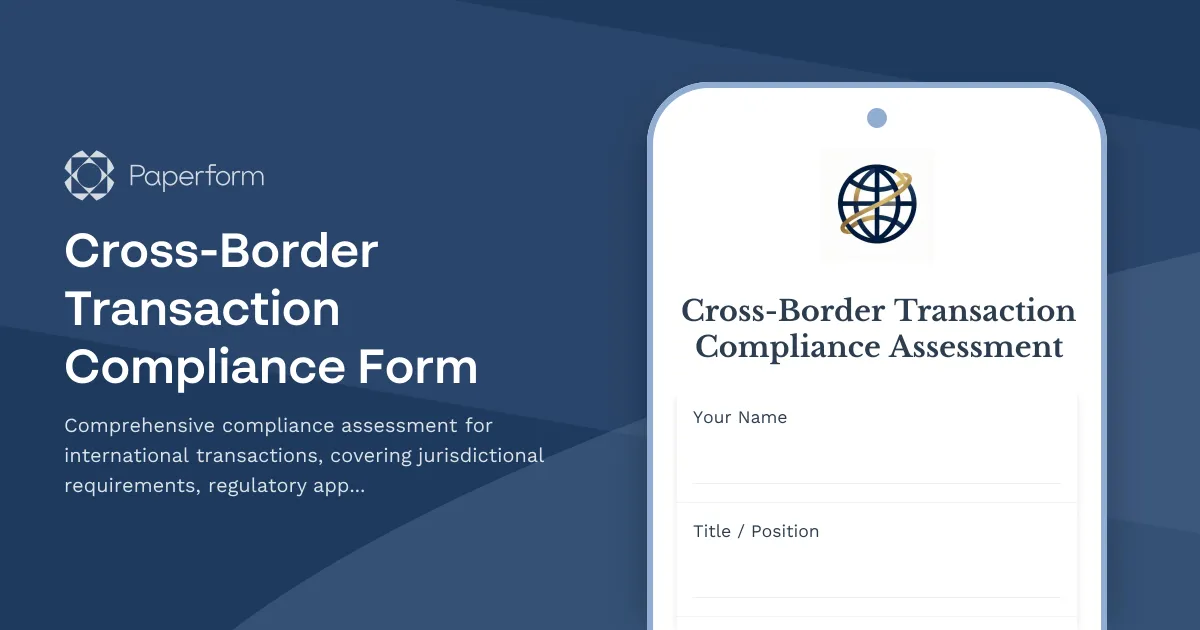Cross-Border Transaction Compliance Form