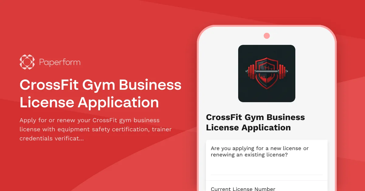 CrossFit Gym Business License Application