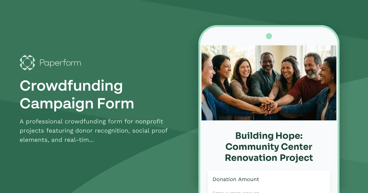 Crowdfunding Campaign Form