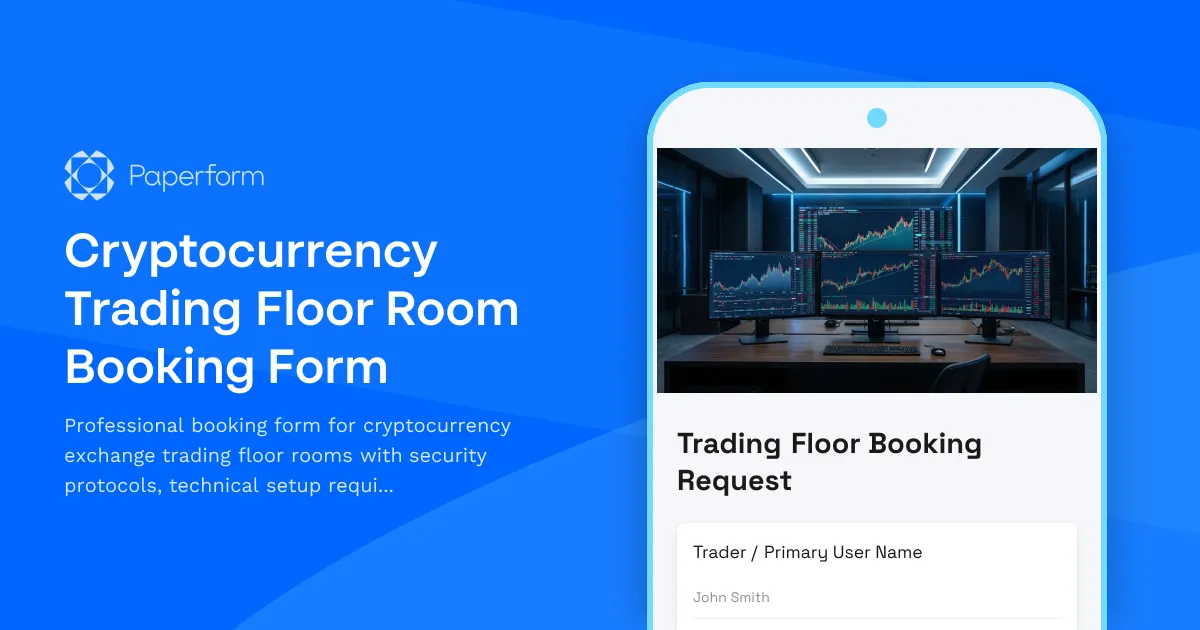 Cryptocurrency Trading Floor Room Booking Form