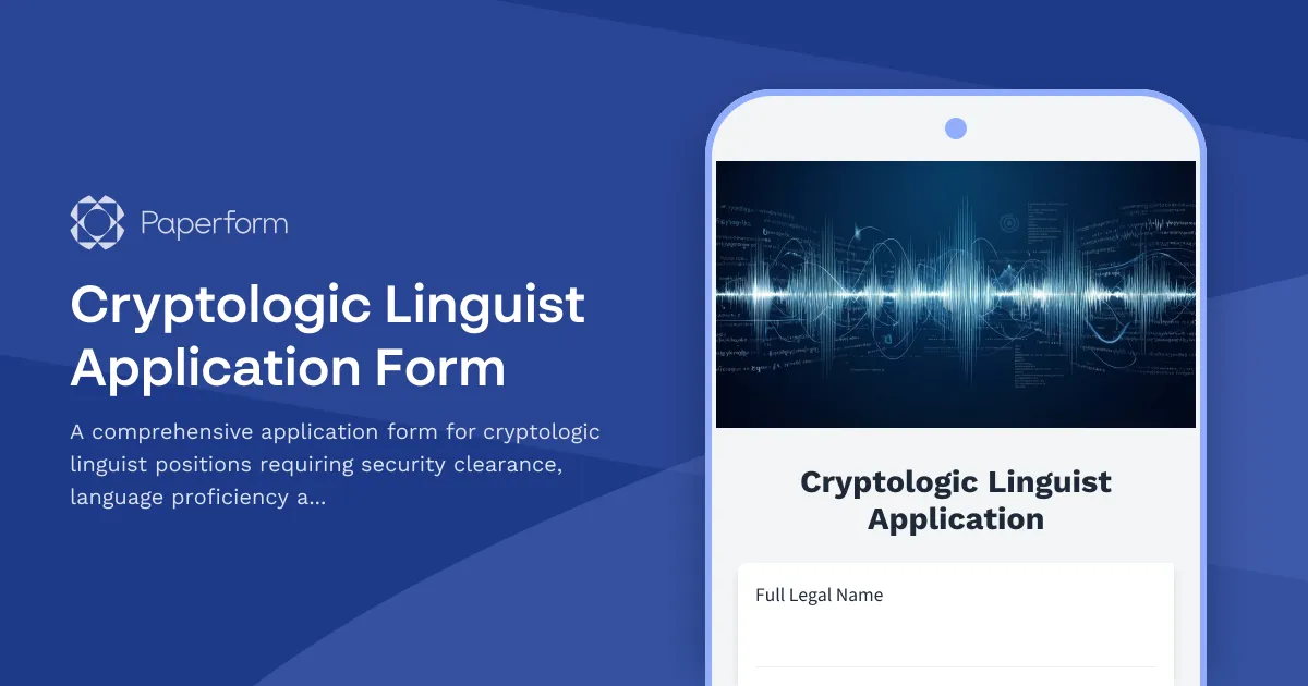 Cryptologic Linguist Application Form