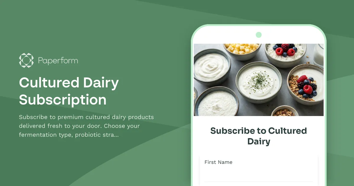 Cultured Dairy Subscription