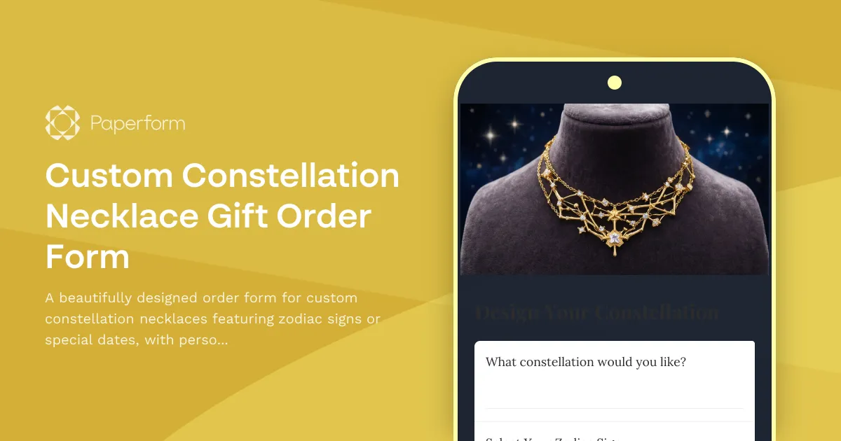 Custom Constellation Necklace Gift Order Form