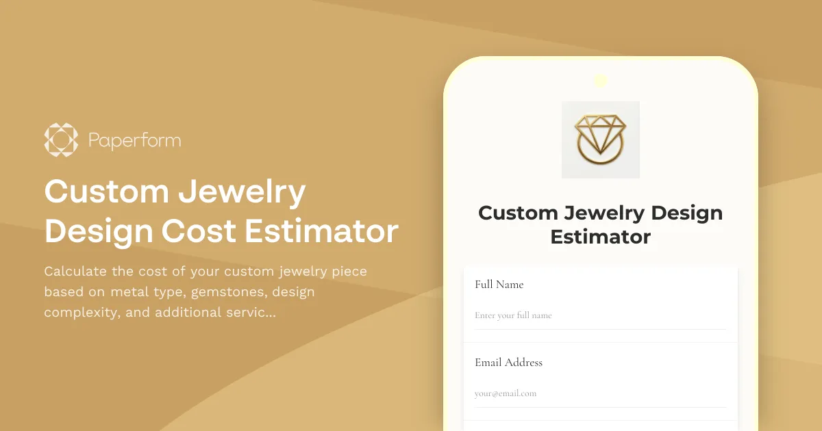 Custom Jewelry Design Cost Estimator