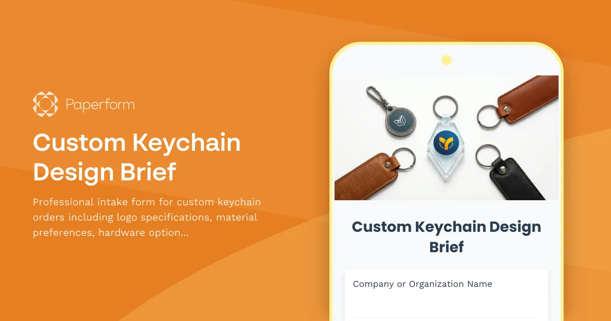 Custom Keychain Design Brief