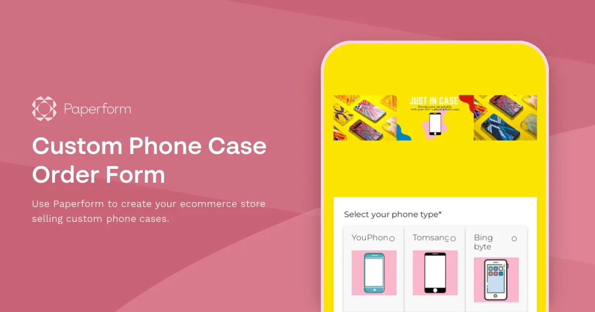 Custom Phone Case Order Form