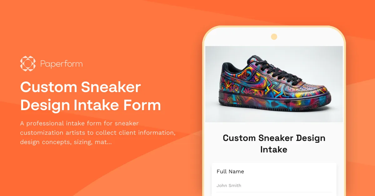Custom Sneaker Design Intake Form