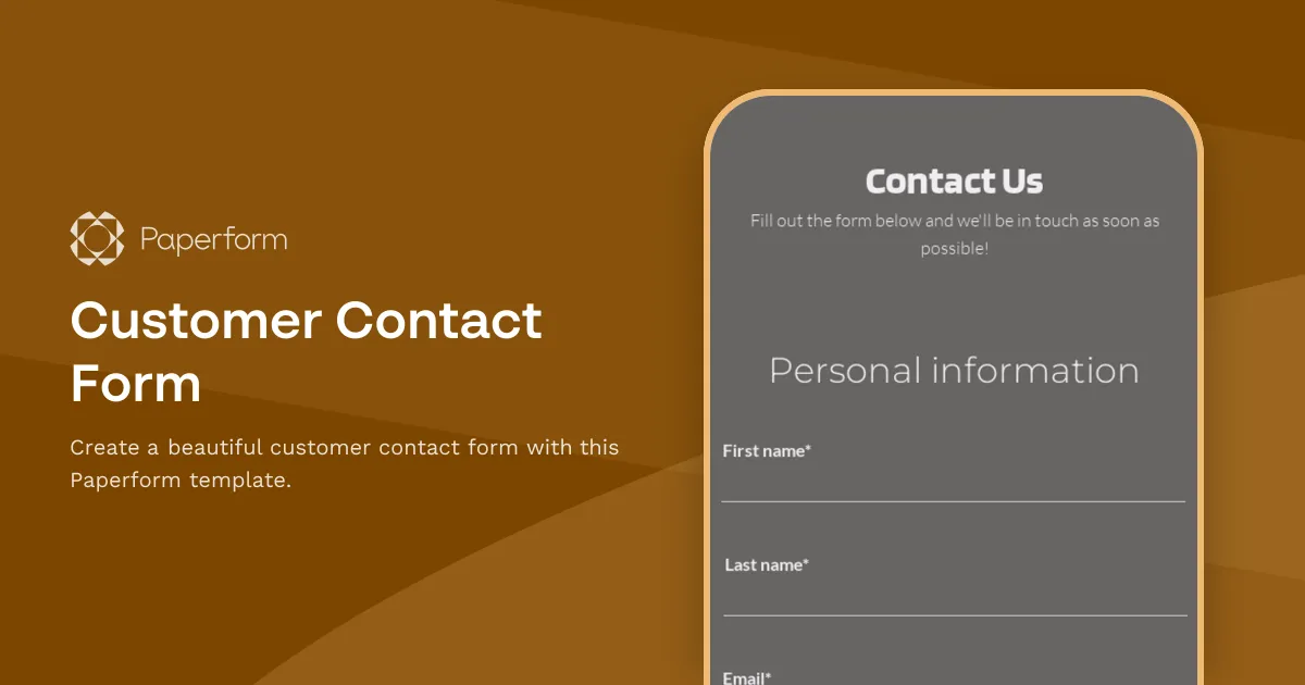 Customer Contact Form