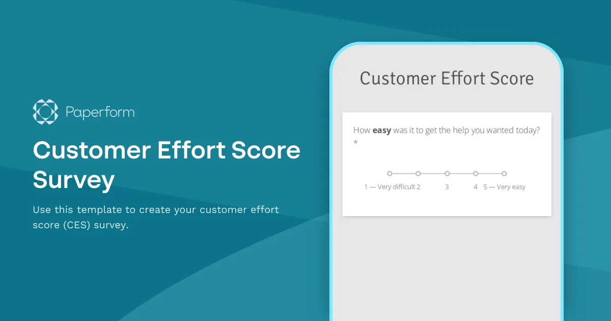 Customer Effort Score Survey