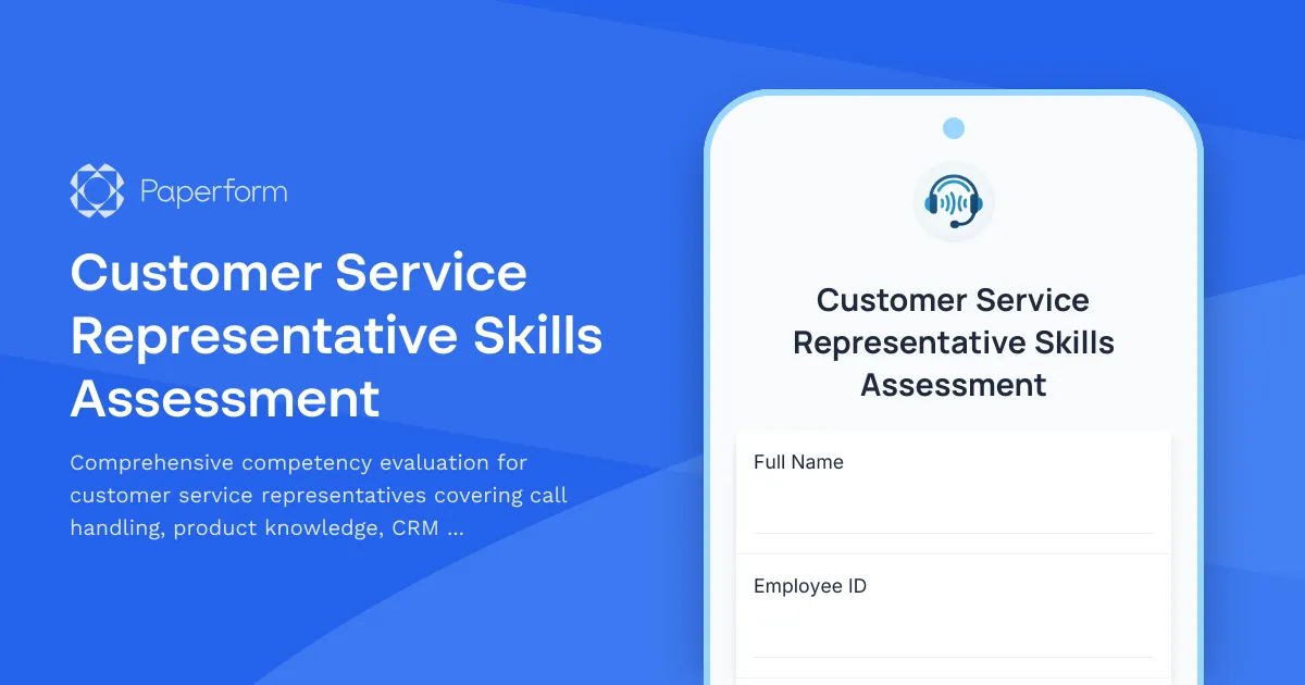 Customer Service Representative Skills Assessment