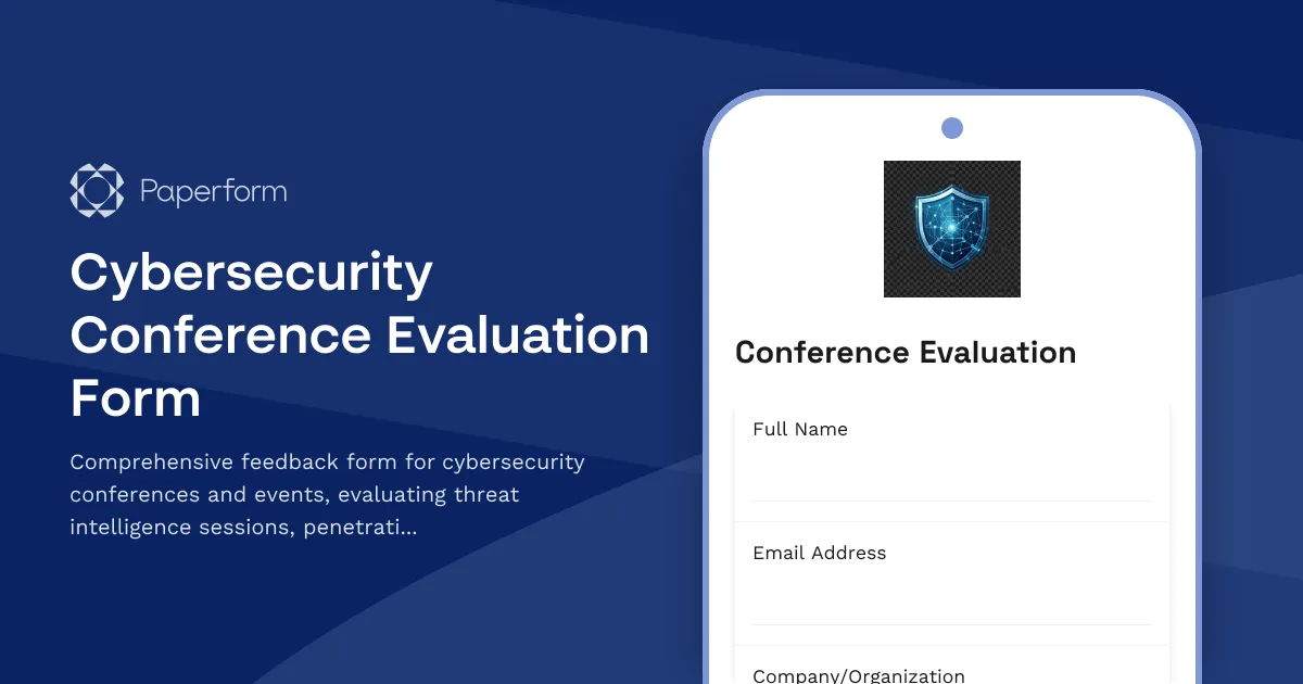 Cybersecurity Conference Evaluation Form