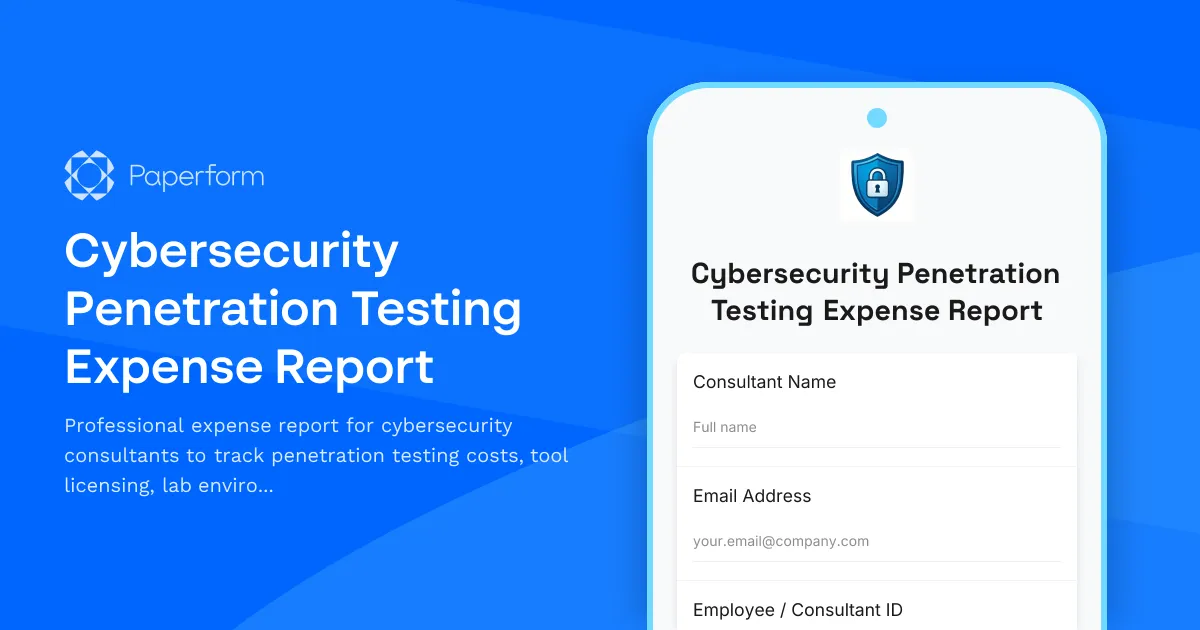 Cybersecurity Penetration Testing Expense Report