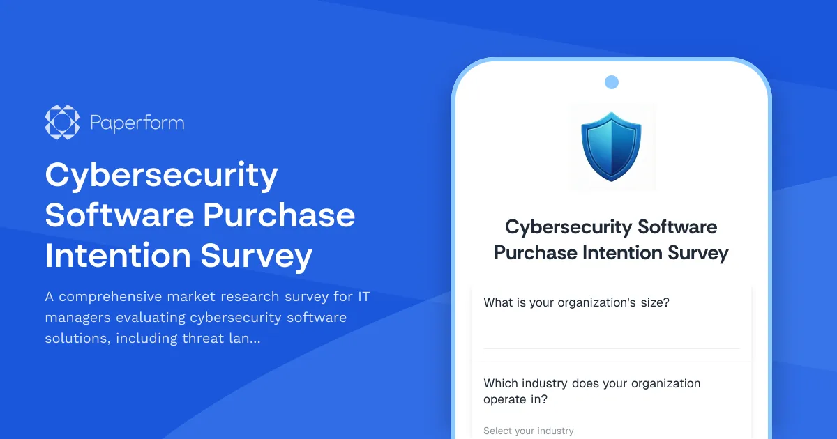 Cybersecurity Software Purchase Intention Survey