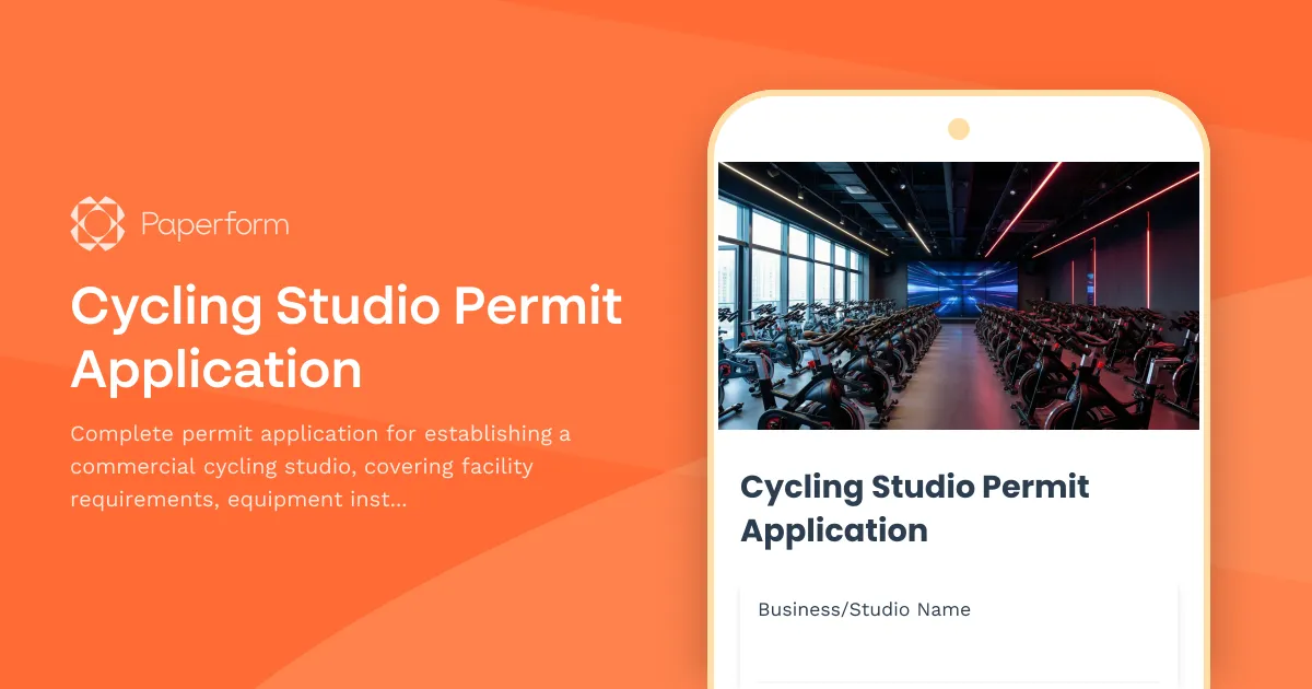 Cycling Studio Permit Application