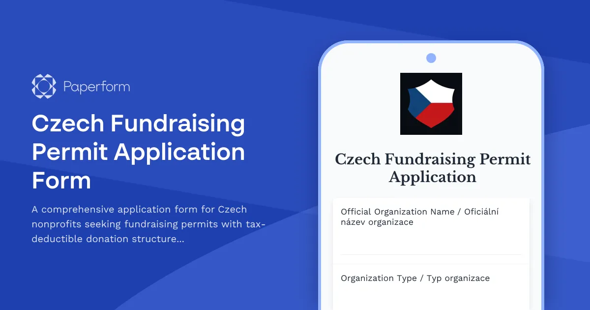 Czech Fundraising Permit Application Form