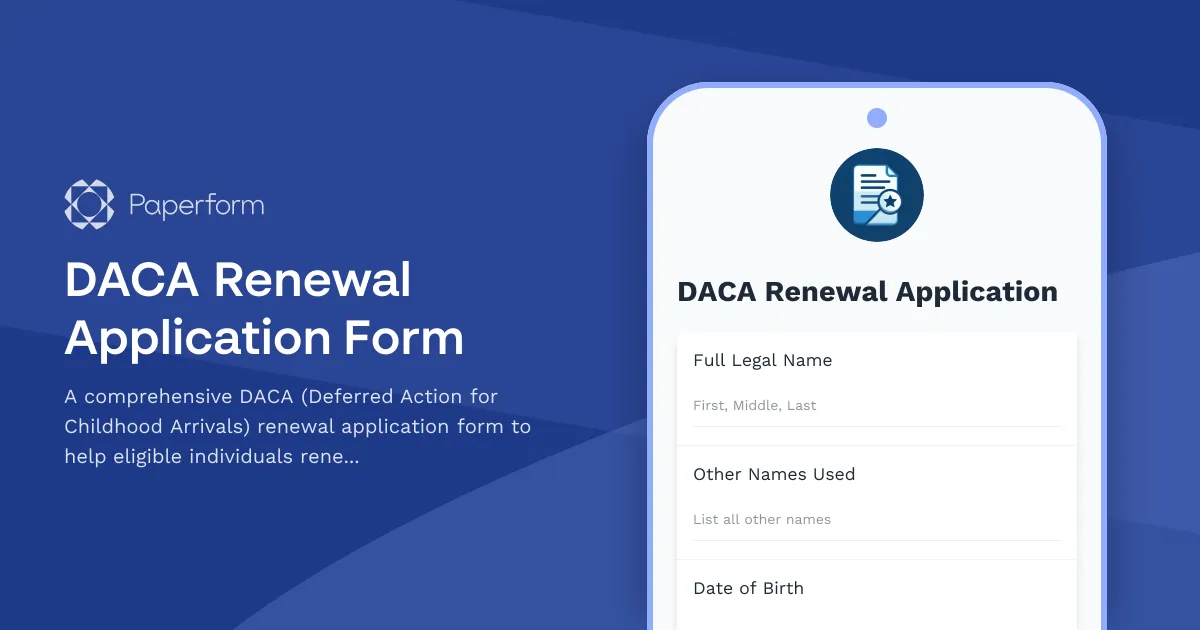 DACA Renewal Application Form